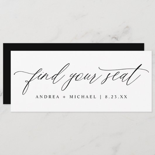 Wedding Seating Chart Find Your Seat Card (Vorne/Hinten)