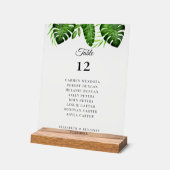 Wedding Seating Chart Table Tropical Greenery  Acrylschild (Winkel)