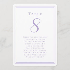 Wedding Seating List Guest Table Number Lavender Einladung