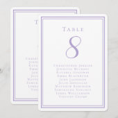Wedding Seating List Guest Table Number Lavender Einladung (Vorne/Hinten)