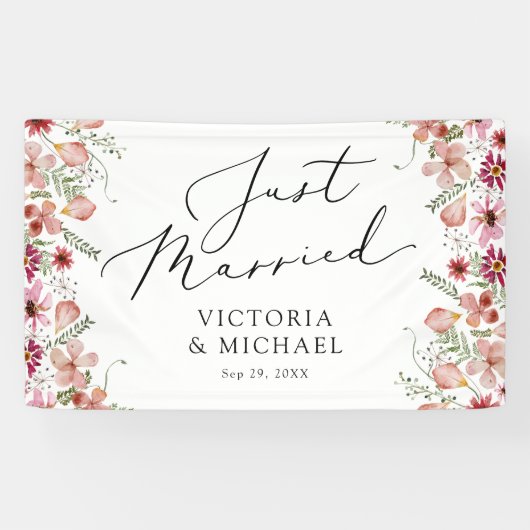 Wedding Sendoff Just Married Car Banner (Horizontal)