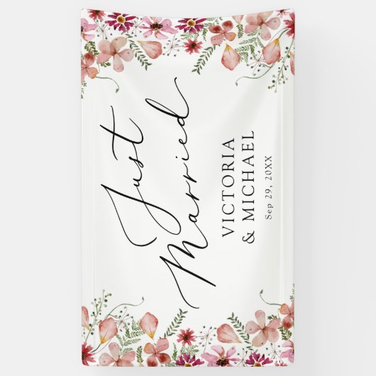 Wedding Sendoff Just Married Car Banner (Vertikal)