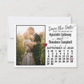 Wedding September 2024 Kalender Custom Foto White Save The Date (Vorderseite)