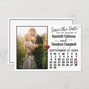 Wedding September 2024 Kalender Custom Foto White Save The Date