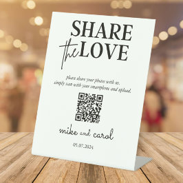 Wedding Share the Liebe Foto Share QR Code Pedesta Sockelschild
