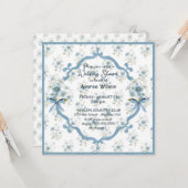 Wedding Shower in Blue Floral Karte (Vorderseite/Rückseite Beispiel)