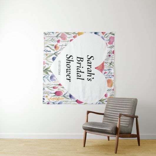 Wedding shower wall poster personalized wandteppich (Beispiel (Horizontal))