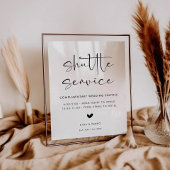 Wedding Shuttle Service Sign Poster