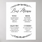 Wedding Sign - Bar Menu Laurel Wedding Sign Poster (Vorne)