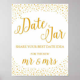 Wedding Sign - Date Jar Confetti Wedding Sign Poster