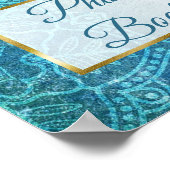 Wedding Sign Foto Booth Blue Mandala Poster (Ecke)