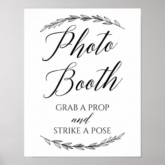 Wedding Sign - Foto Booth Laurel Wedding Sign Poster (Vorne)