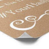 Wedding Sign - Hashtag Rustic Wedding Sign Poster (Ecke)