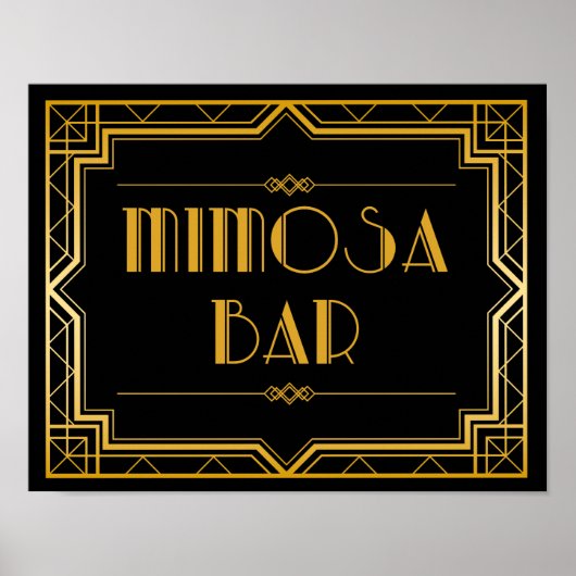 Wedding Sign - Mimosa Bar Gatsby Wedding Sign Poster (Vorne)