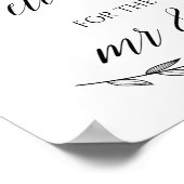 Wedding Sign - Nun wünscht Laurel Wedding Sign Poster (Ecke)