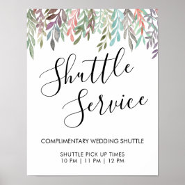 Wedding Sign - Shuttle Service Grünzeichen Poster