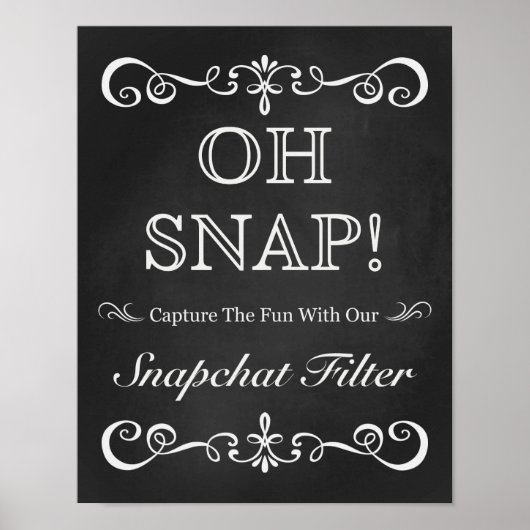 Wedding Sign - Snapchat Wedding Chalkboard Sign Poster (Vorne)