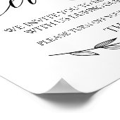 Wedding Sign - Unplugged Zeremonie Laurel Sign Poster (Ecke)