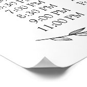 Wedding Sign - Wedding Schedule Laurel Sign Poster (Ecke)