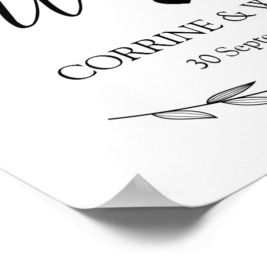 Wedding Sign - Wedding Welcome Laurel Wedding Sig Poster (Ecke)