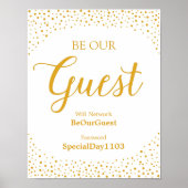 Wedding Sign - WiFi Password Confetti Wedding Sign Poster (Vorne)