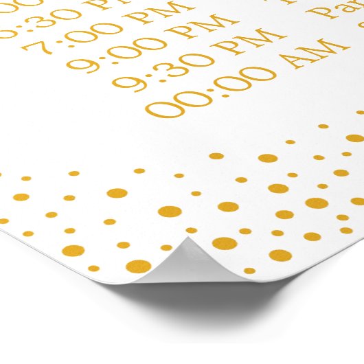 Wedding Sign - Zeitplan Confetti Wedding Sign Poster (Ecke)