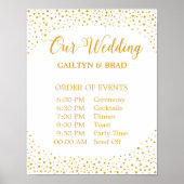 Wedding Sign - Zeitplan Confetti Wedding Sign Poster (Vorne)