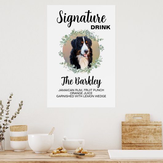 Wedding Signature Drink Dog Photo Poster (Küche)