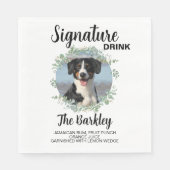 Wedding Signature Drink Dog Photo Serviette (Vorderseite)