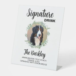 Wedding Signature Drink Dog Photo Sockelschild