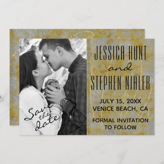 Wedding Silver Lining Save The Date (Vorne/Hinten)