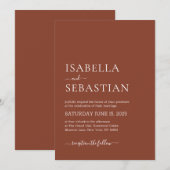 Wedding Simple Burnt Sienna Einladung (Vorne/Hinten)
