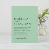 Wedding Simple Dark Sea Green Einladung (Stehend Vorderseite)