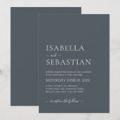 Wedding Simple Dark Slate Gray Einladung (Vorne/Hinten)