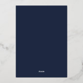 Wedding Simple Midnight Blue Navy Foil Folieneinladung (Rückseite)