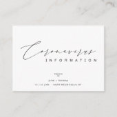 Wedding Simple Minimalist Coronavirus Information Begleitkarte (Vorderseite)