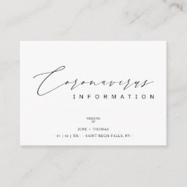 Wedding Simple Minimalist Coronavirus Information Begleitkarte
