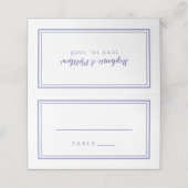 Wedding Simple Minimalistisch Trendy Periwinkle Bl Platzkarte (Außenseite Aufgefaltet)