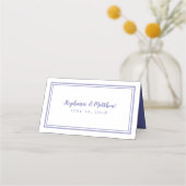 Wedding Simple Minimalistisch Trendy Periwinkle Bl Platzkarte (Rückseite)