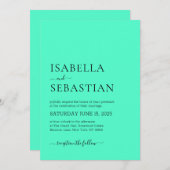 Wedding Simple Mint Breeze Einladung (Vorne/Hinten)