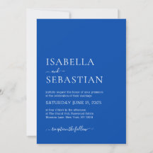 Wedding Simple Modern Cobalt Blue 