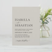 Wedding Simple Modern Light Gray Einladung (Stehend Vorderseite)