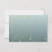 Wedding Simple Ombre Blue Gold Save the Date Card RSVP Karte (Rückseite)