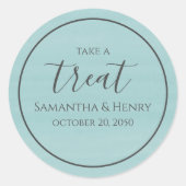 Wedding Simple Turquoise Calligraphy Script-Lecker Runder Aufkleber (Vorderseite)