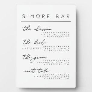 Wedding S'more Bar Menu Sign, mehr Rezept Poster Fotoplatte
