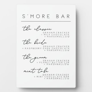 Wedding S'more Bar Menu Sign, mehr Rezept Poster Fotoplatte