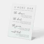 Wedding S'more Bar Menu Sign, mehr Rezept Poster Sockelschild (Vorderseite)