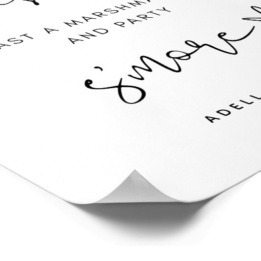 Wedding S'more Station-Zeichen Poster (Ecke)