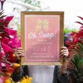 Wedding Snap Hashtag Vintag Gold Ananas Couple Poster