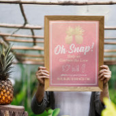 Wedding Snap Hashtag Vintag Gold Ananas Couple Poster